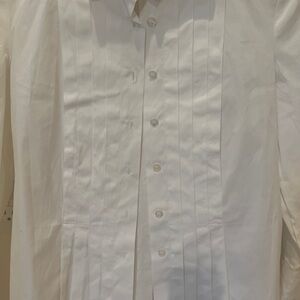 Women’s Charles Nolan Tuxedo style Classic White Dress Shirt